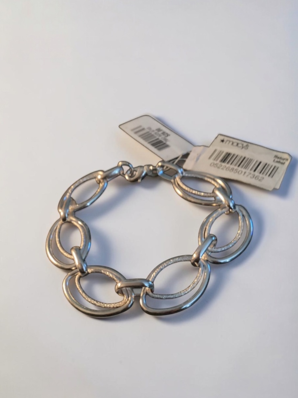 Silver Tone Oval Link Bracelet